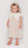 Popatu Baby Girl's Tulle Dress with Faux Fur Bolero