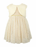 Popatu Baby Girl's Tulle Dress with Faux Fur Bolero
