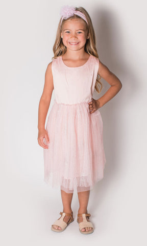 Popatu Baby Girl's Peach Tulle Dress