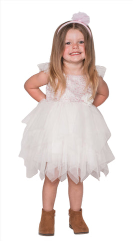 Popatu Baby Girl's Pink and White Tulle dress