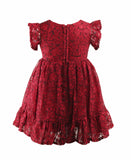 Popatu Baby Girl's Burgundy Lace Dress