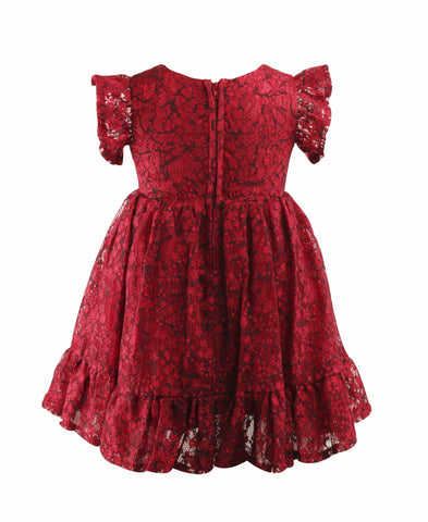 Baby Girl's Burgundy Lace Dress Baby Girl's Burgundy Lace Dress