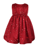 Popatu Baby Girl's Red Stars Dress