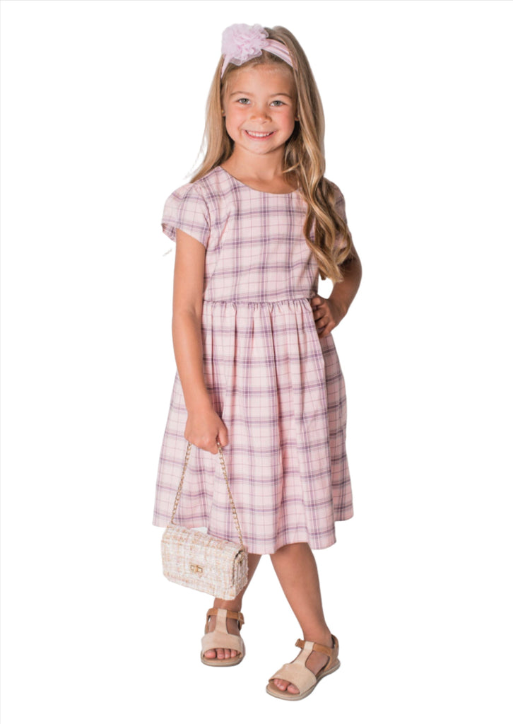 Baby Girl's & Little Girl's Pink Plaid Dress Popatu Baby Girl's & Little Girl's Pink Plaid Dress Popatu