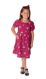 Popatu Baby Girl's & Little Girl's Burgundy Floral Dress