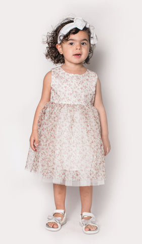 Popatu Baby Girl's & Little Girl's Floral Overlay Tulle Dress