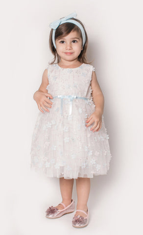 Popatu Baby Girl's & Little Girl's 3D Flower Overlay Tulle Dress