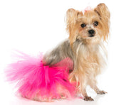 Pawpatu Handcrafted Hot Pink Tulle Tutu with Adjustable Ribbon for Pets