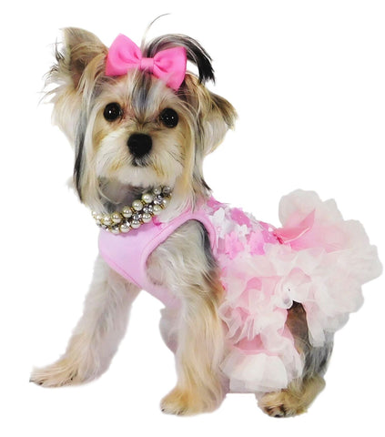 Pawpatu Pink 3D Flower Bridal Shower Petti Dress for Pets, XS(4-7lbs) Pawpatu Pink 3D Flower Bridal Shower Petti Dress for Pets, XS(4-7lbs)