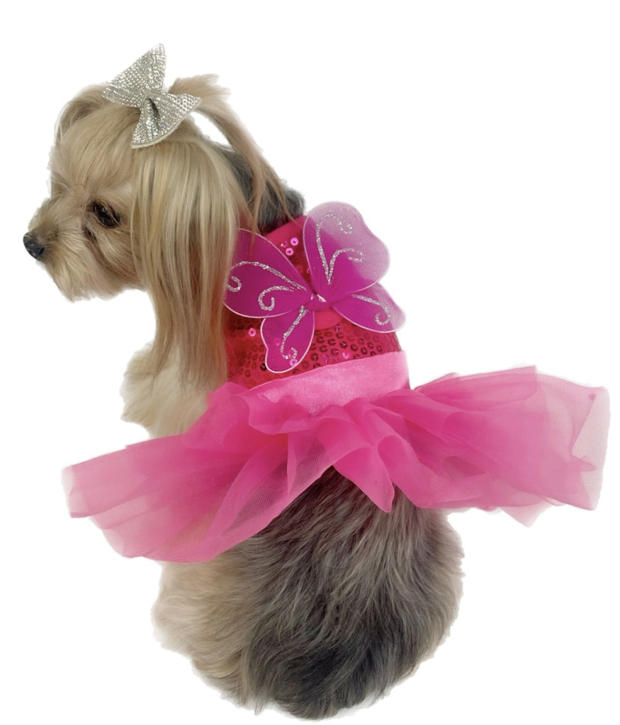 Pawpatu Fuschia Fairy Princes Dress for Pets