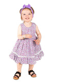 Popatu Baby Girls Purple Floral Dress